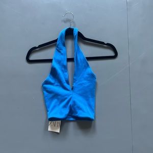 NWT Zara Blue Halter Top